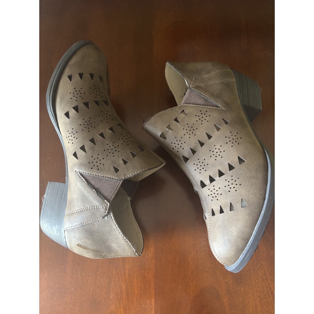 JBU By Jambu Boots Womens 8.5 Evelyn Encore Ankle Booties Heels Pull On Brown - Picture 3 of 6